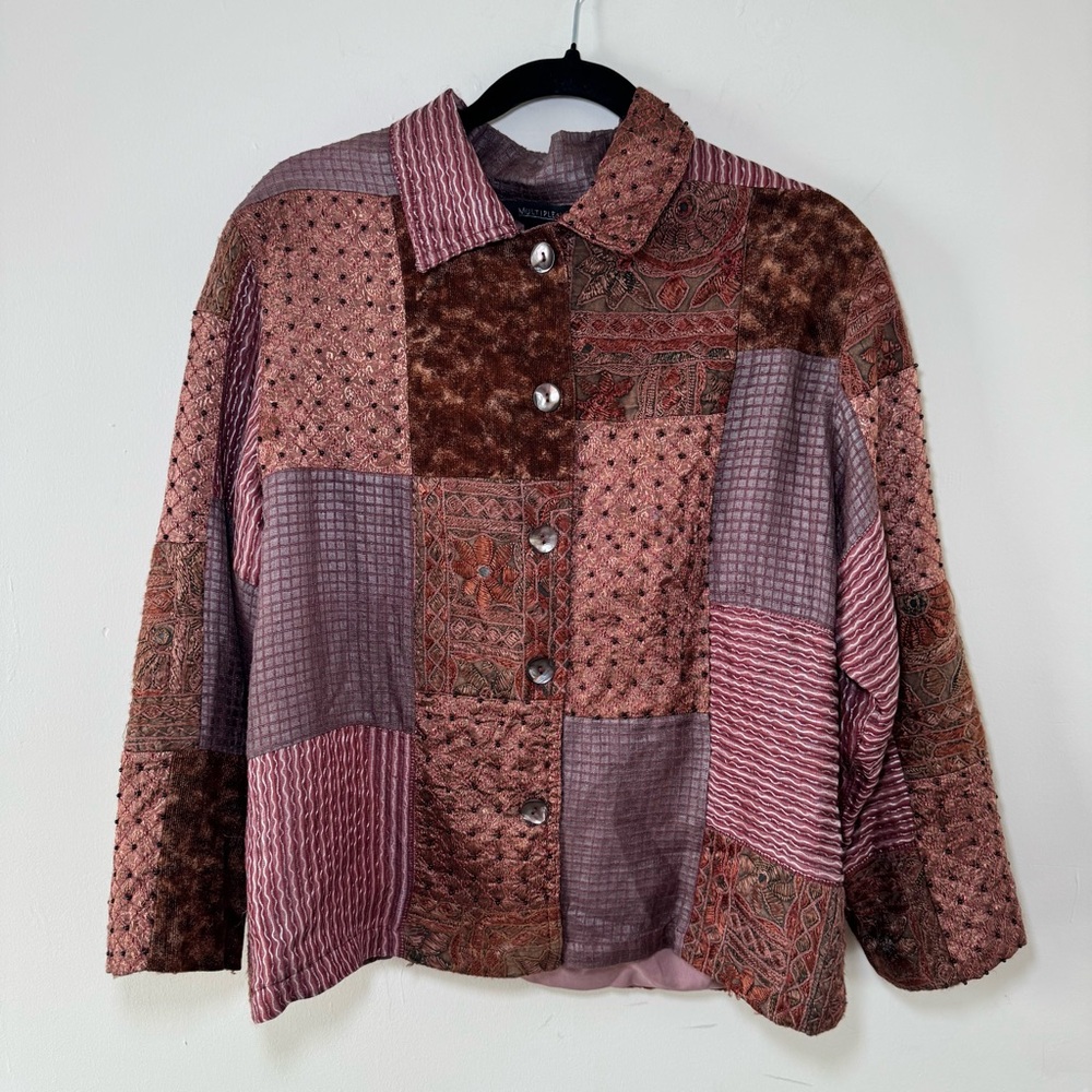 SOLD! Vintage Patchwork Jacket - Pink and Brown